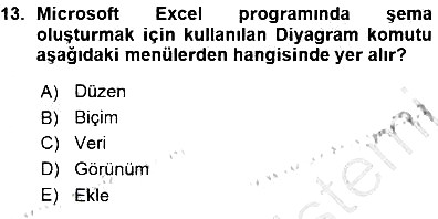Bilgisayar 1 2015-2016 Ara Sınav - 13. soru