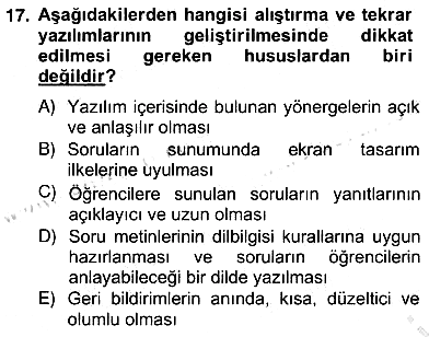 Bilgisayar 2 2012-2013 Ara Sınav - 17. soru