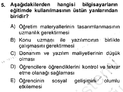 Bilgisayar 2 2013-2014 Ara Sınav - 5. soru