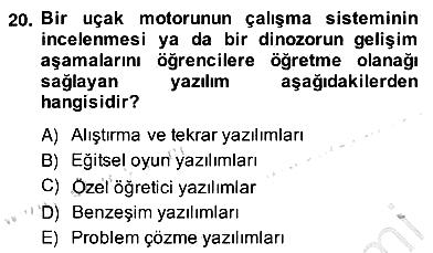 Bilgisayar 2 2013-2014 Ara Sınav - 20. soru
