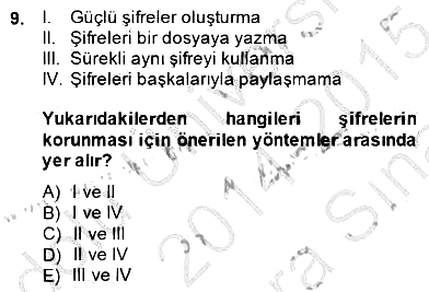 Bilgisayar 2 2014-2015 Ara Sınav - 9. soru
