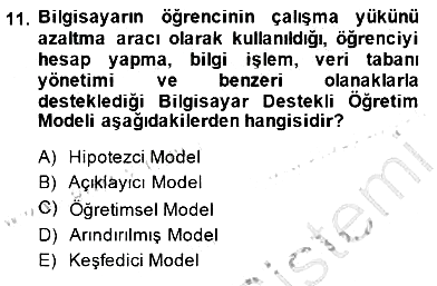 Bilgisayar 2 2014-2015 Ara Sınav - 11. soru