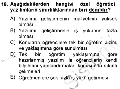 Bilgisayar 2 2014-2015 Ara Sınav - 18. soru