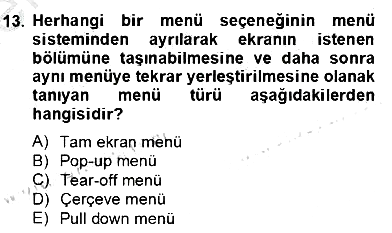 Bilgisayar 2 2012-2013 Dönem Sonu Sınavı - 13. soru