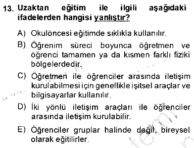 Bilgisayar 2 2013-2014 Dönem Sonu Sınavı - 13. soru
