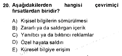 Bilgisayar 2 2013-2014 Dönem Sonu Sınavı - 20. soru