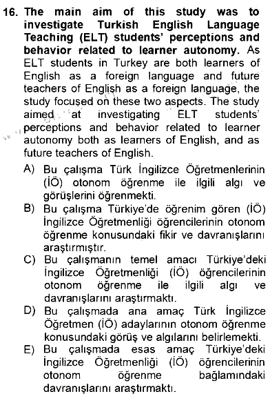 Çeviri (İng/Türk) 2012-2013 Ara Sınav - 16. soru