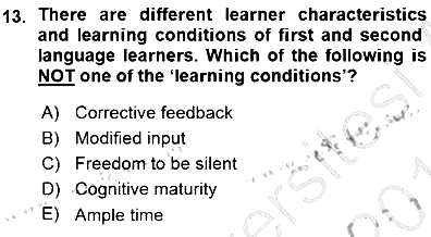 Dil Edinimi 2015-2016 Ara Sınav - 13. soru