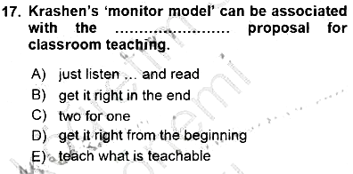 Dil Edinimi 2015-2016 Dönem Sonu Sınavı - 17. soru