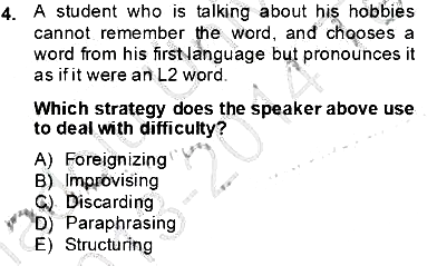 Dil Edinimi 2013-2014 Tek Ders Sınavı - 4. soru