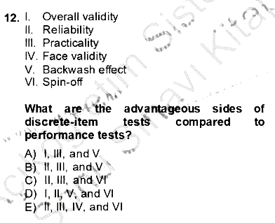 Dilbilgisi Öğretimi 2013-2014 Dönem Sonu Sınavı - 12. soru
