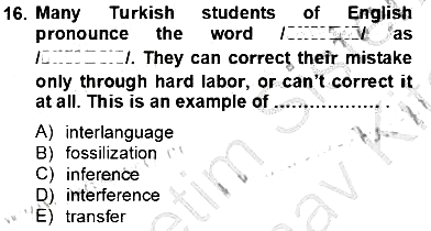 Dilbilim 2 2012-2013 Dönem Sonu Sınavı - 16. soru
