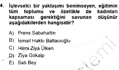 Eğitim Sosyolojisi 2014-2015 Ara Sınav - 4. soru