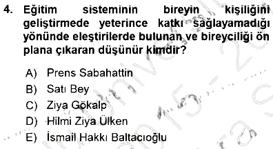 Eğitim Sosyolojisi 2015-2016 Ara Sınav - 4. soru