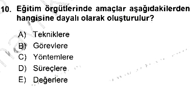 Eğitim Sosyolojisi 2015-2016 Ara Sınav - 10. soru