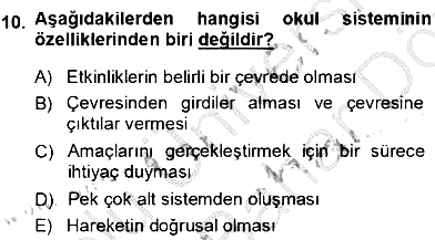 Eğitim Sosyolojisi 2012-2013 Dönem Sonu Sınavı - 10. soru