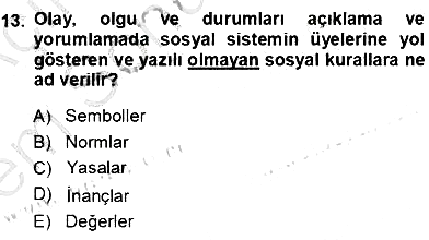 Eğitim Sosyolojisi 2012-2013 Dönem Sonu Sınavı - 13. soru