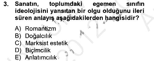 Güzel Sanatlar 2012-2013 Ara Sınav - 3. soru