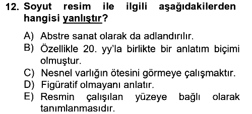 Güzel Sanatlar 2012-2013 Ara Sınav - 12. soru