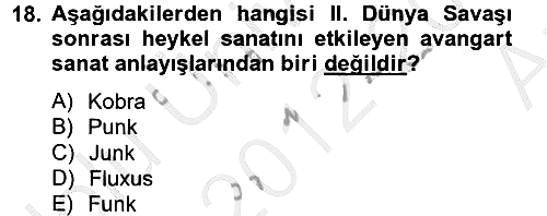 Güzel Sanatlar 2012-2013 Ara Sınav - 18. soru