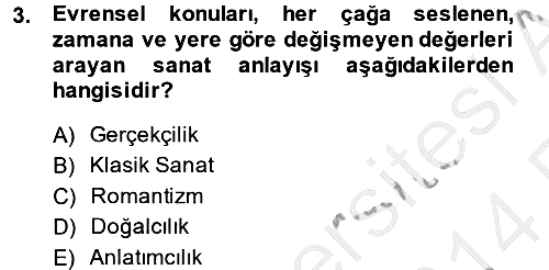 Güzel Sanatlar 2013-2014 Ara Sınav - 3. soru