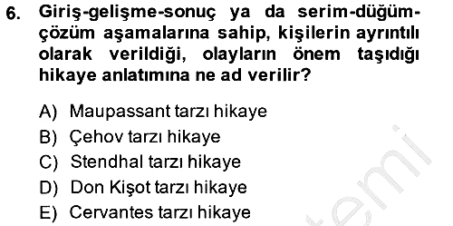 Güzel Sanatlar 2013-2014 Ara Sınav - 6. soru
