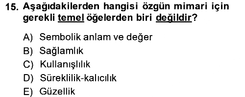 Güzel Sanatlar 2013-2014 Ara Sınav - 15. soru