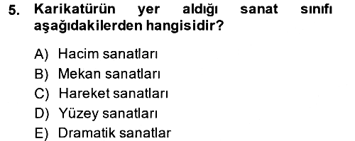 Güzel Sanatlar 2014-2015 Ara Sınav - 5. soru