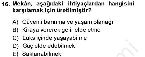 Güzel Sanatlar 2014-2015 Ara Sınav - 16. soru