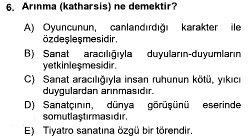 Güzel Sanatlar 2015-2016 Ara Sınav - 6. soru