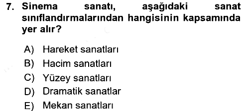 Güzel Sanatlar 2015-2016 Ara Sınav - 7. soru