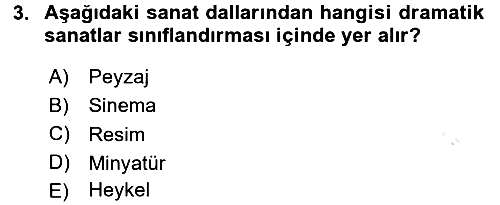 Güzel Sanatlar 2016-2017 Ara Sınav - 3. soru