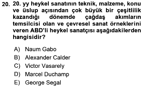 Güzel Sanatlar 2016-2017 Ara Sınav - 20. soru