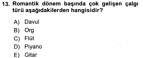 Güzel Sanatlar 2018-2019 Ara Sınav - 13. soru