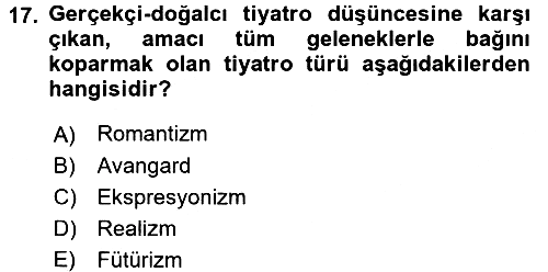 Güzel Sanatlar 2018-2019 Ara Sınav - 17. soru