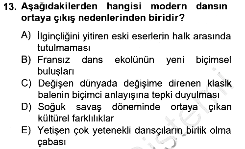 Güzel Sanatlar 2012-2013 Dönem Sonu Sınavı - 13. soru