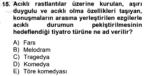 Güzel Sanatlar 2012-2013 Dönem Sonu Sınavı - 15. soru