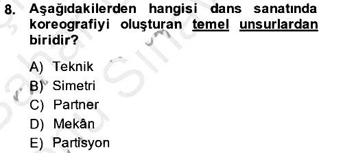 Güzel Sanatlar 2013-2014 Dönem Sonu Sınavı - 8. soru