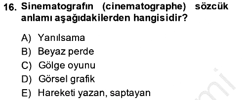 Güzel Sanatlar 2013-2014 Dönem Sonu Sınavı - 16. soru