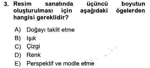 Güzel Sanatlar 2016-2017 Dönem Sonu Sınavı - 3. soru