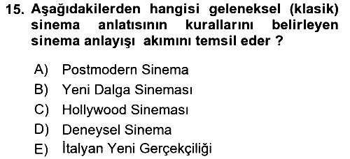 Güzel Sanatlar 2016-2017 Dönem Sonu Sınavı - 15. soru