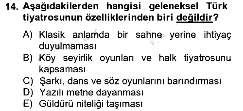 Güzel Sanatlar 2013-2014 Tek Ders Sınavı - 14. soru