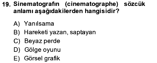 Güzel Sanatlar 2013-2014 Tek Ders Sınavı - 19. soru