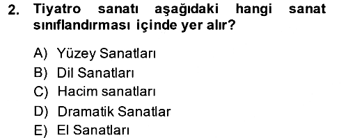 Güzel Sanatlar 2014-2015 Tek Ders Sınavı - 2. soru