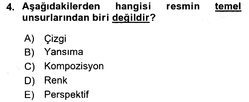 Güzel Sanatlar 2015-2016 Tek Ders Sınavı - 4. soru