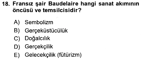 Güzel Sanatlar 2015-2016 Tek Ders Sınavı - 18. soru