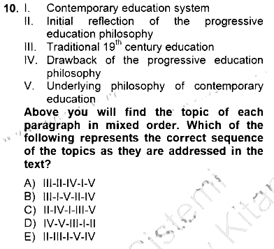 İleri Okuma Ve Yazma Becerileri 1 2012-2013 Dönem Sonu Sınavı - 10. soru