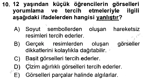 İng. Öğretmenliğinde Öğretim Teknolojileri Ve Materyal Tasarımı 2 2015-2016 Dönem Sonu Sınavı - 10. soru