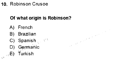 İngiliz/Amerikan Edebiyatı 1 2013-2014 Dönem Sonu Sınavı - 10. soru