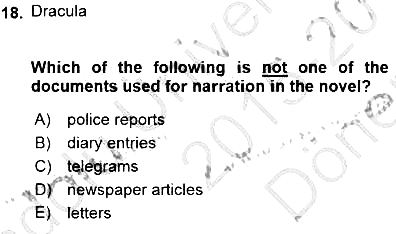 İngiliz/Amerikan Edebiyatı 1 2015-2016 Dönem Sonu Sınavı - 18. soru